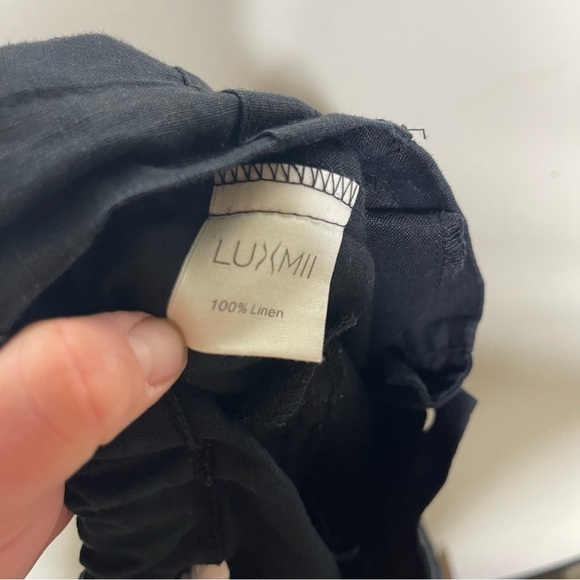 Luxmii Piega 100% Linen Pleated front Trouser in Black sz XS - Picture 9 of 10